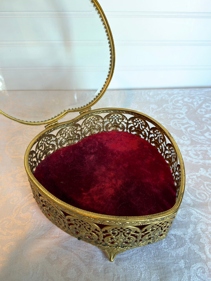 Heart Ormolu Jewelry Casket