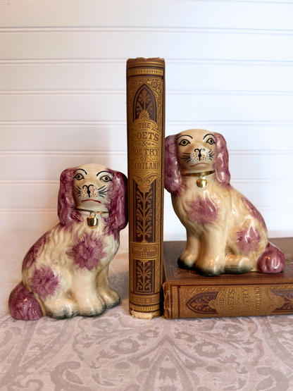 Pair of Pink Staffordshire Dogs