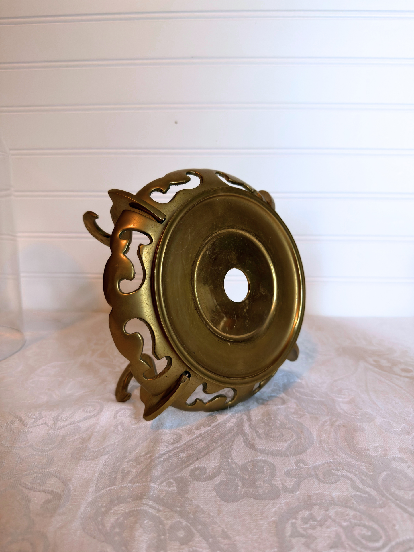 Brass Plant Stand with Cloche