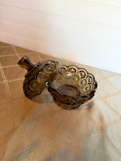 Smoke Brown Moon & Star Lidded Dish