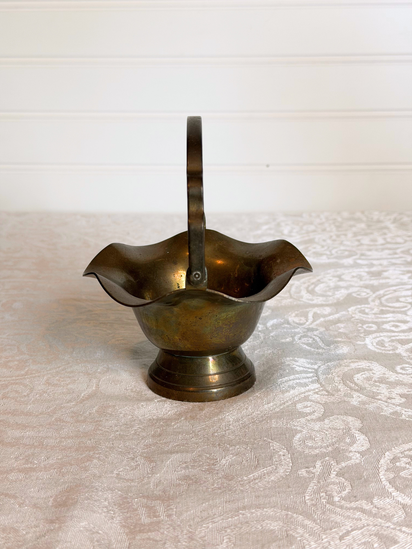 Pair of Brass Basket Bowls