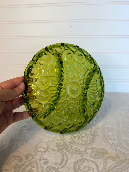 Green & Amber Divided Glass Dish