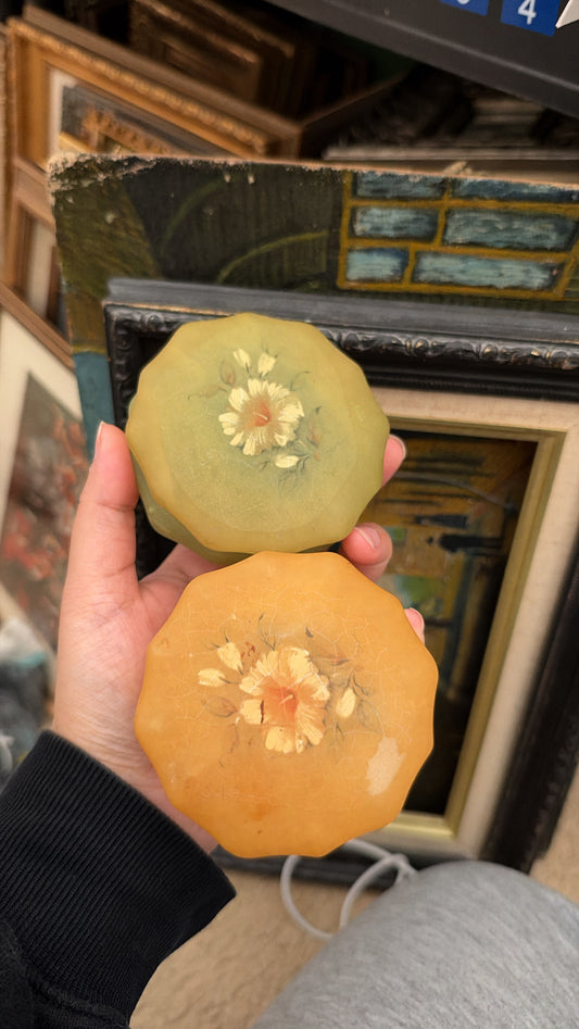 Yellow Alabaster Trinket Box
