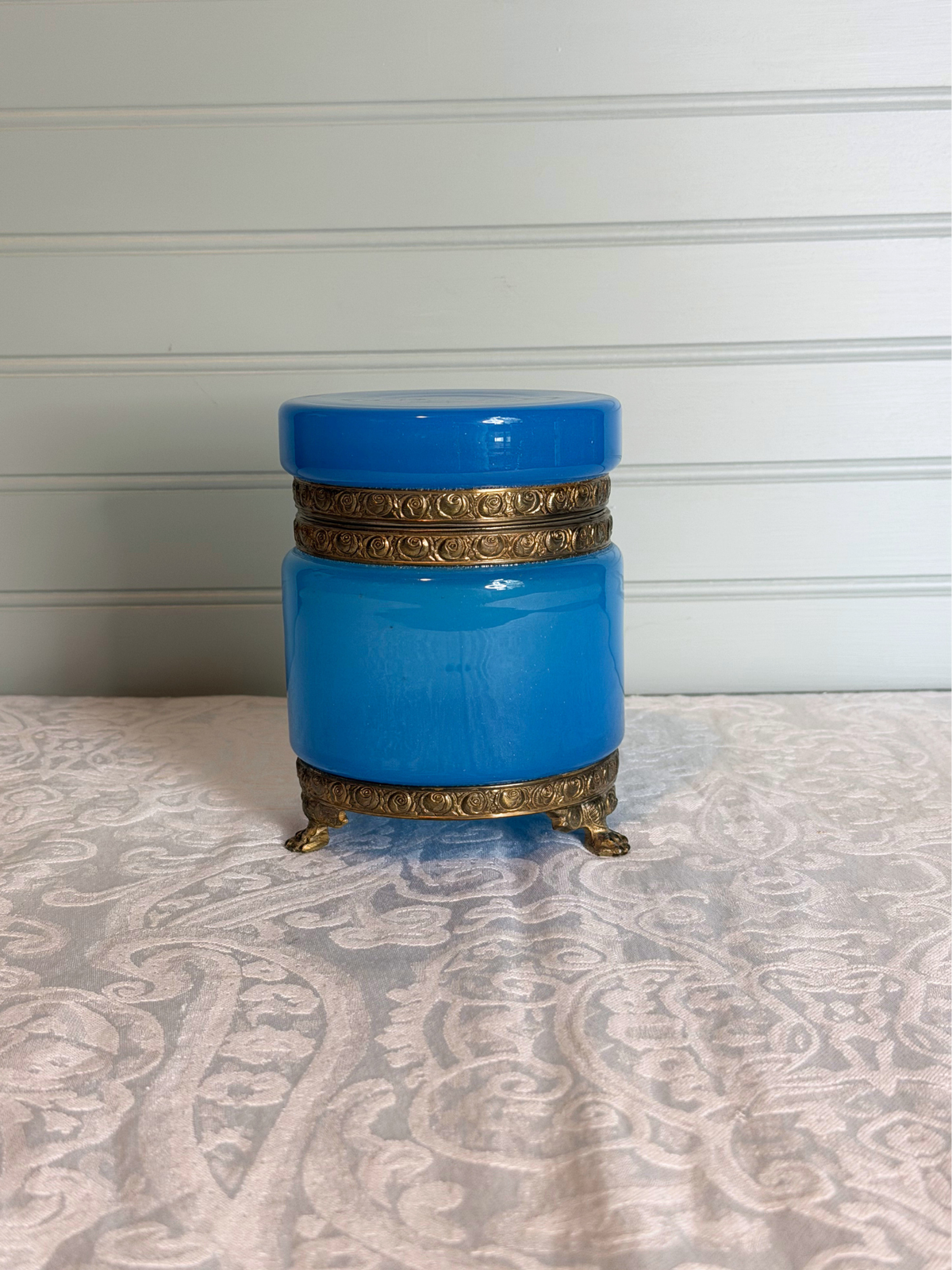 Blue Opaline Dresser Box