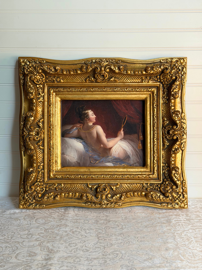 Framed Reclining Woman with Jewelry Print