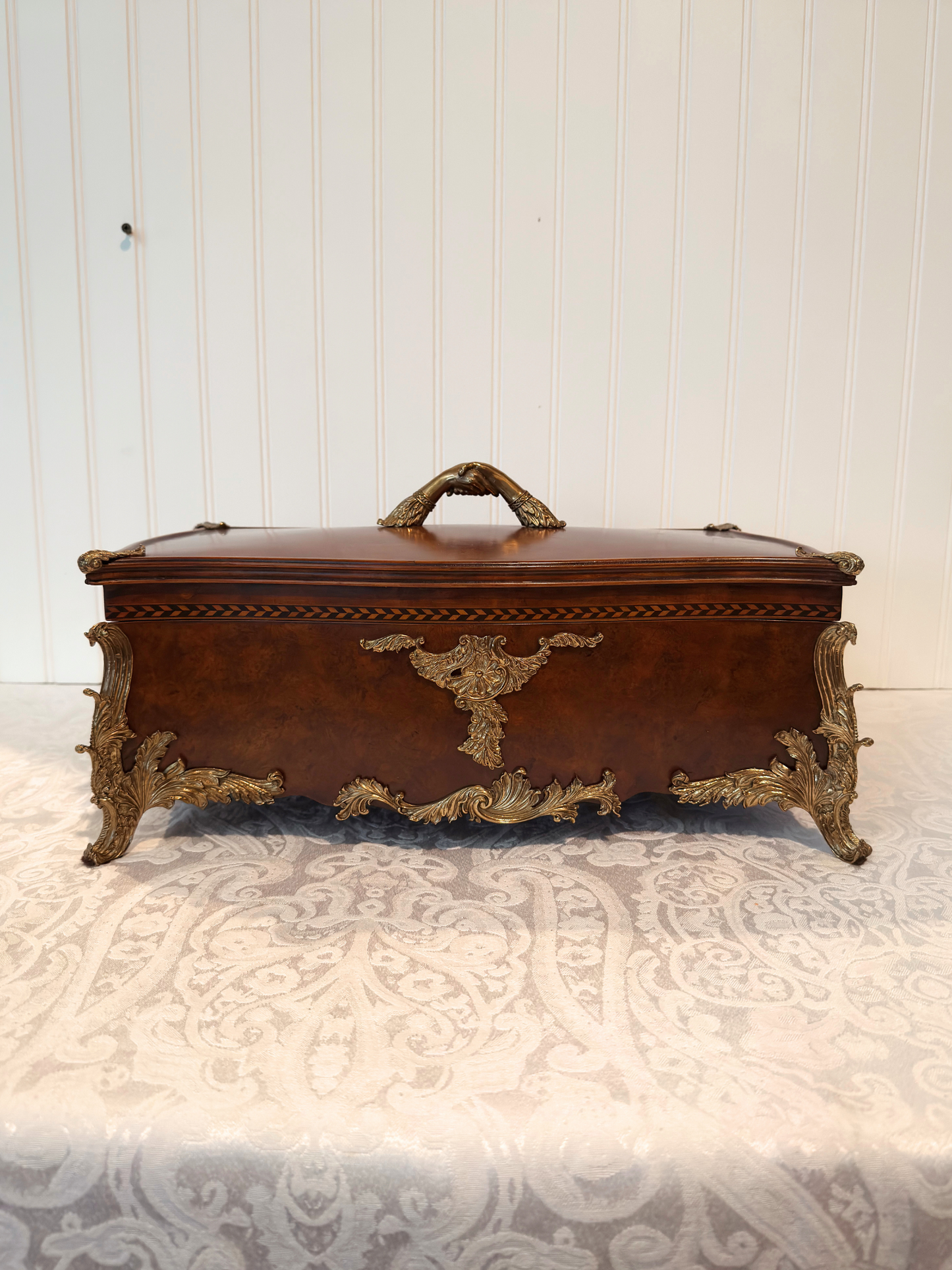 20th Century Burlwood & Brass Box