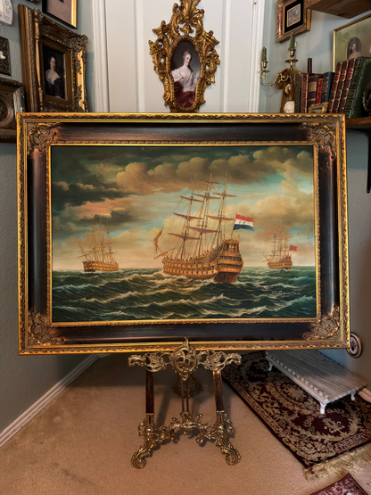 Dutch & British Ships Painting