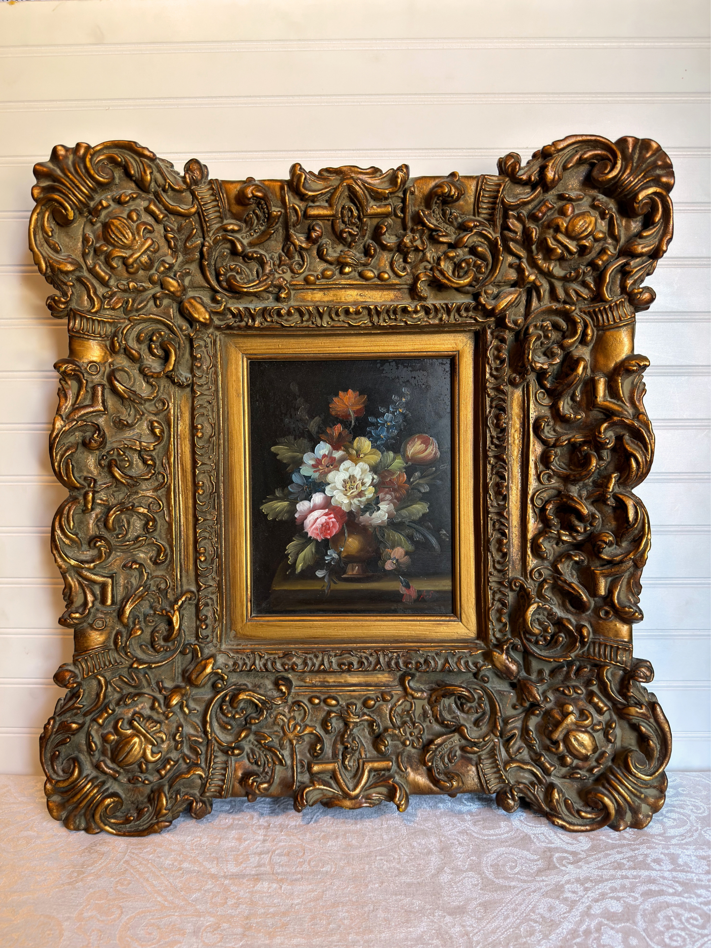 Ornate Frame with Floral Painting