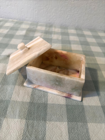 Alabaster/Marble Lidded Trinket Dish