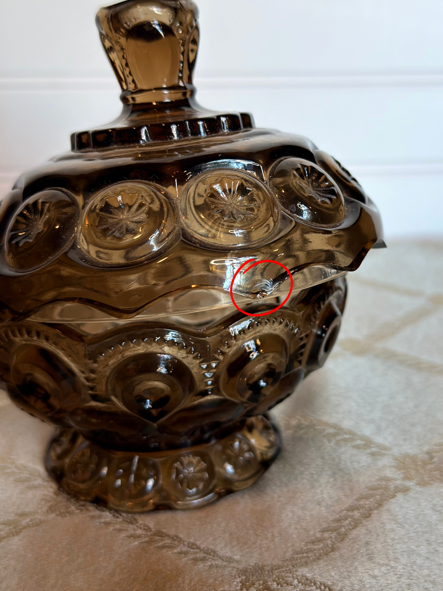 Smoke Brown Moon & Star Lidded Dish