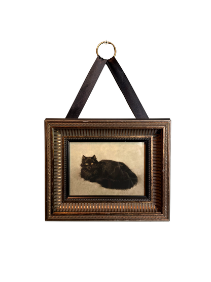 Framed Black Cat Giclee Print