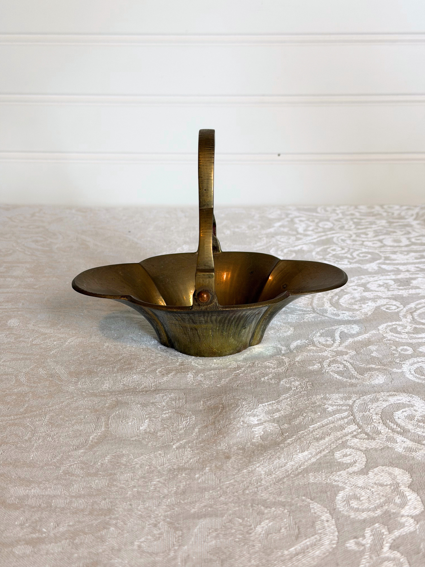 Pair of Brass Basket Bowls