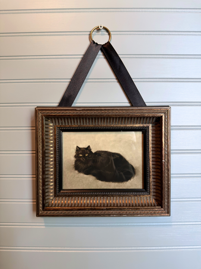 Framed Black Cat Giclee Print