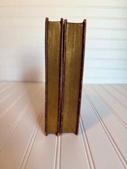 Red Leather Book Set of The Works Of Beaumont & Fletcher