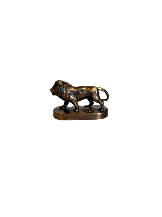 Mini Brass Lion Figurine