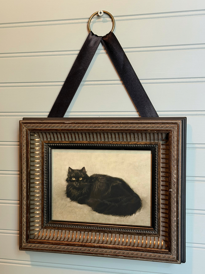 Framed Black Cat Giclee Print