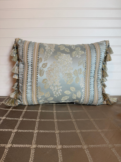 Pale Blue Floral Throw Pillow