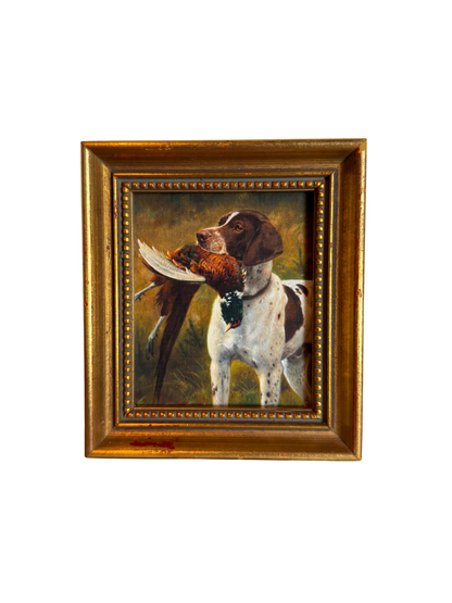 Framed English Pointer with Pheasant Print