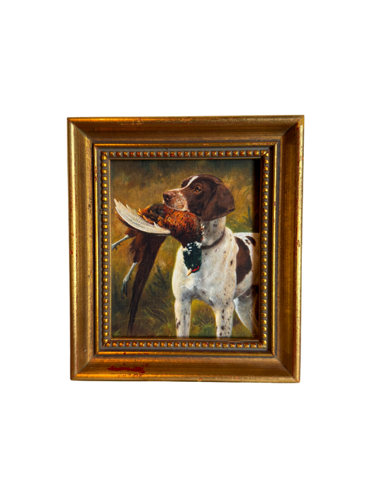 Framed English Pointer with Pheasant Print