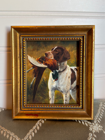 Framed English Pointer with Pheasant Print