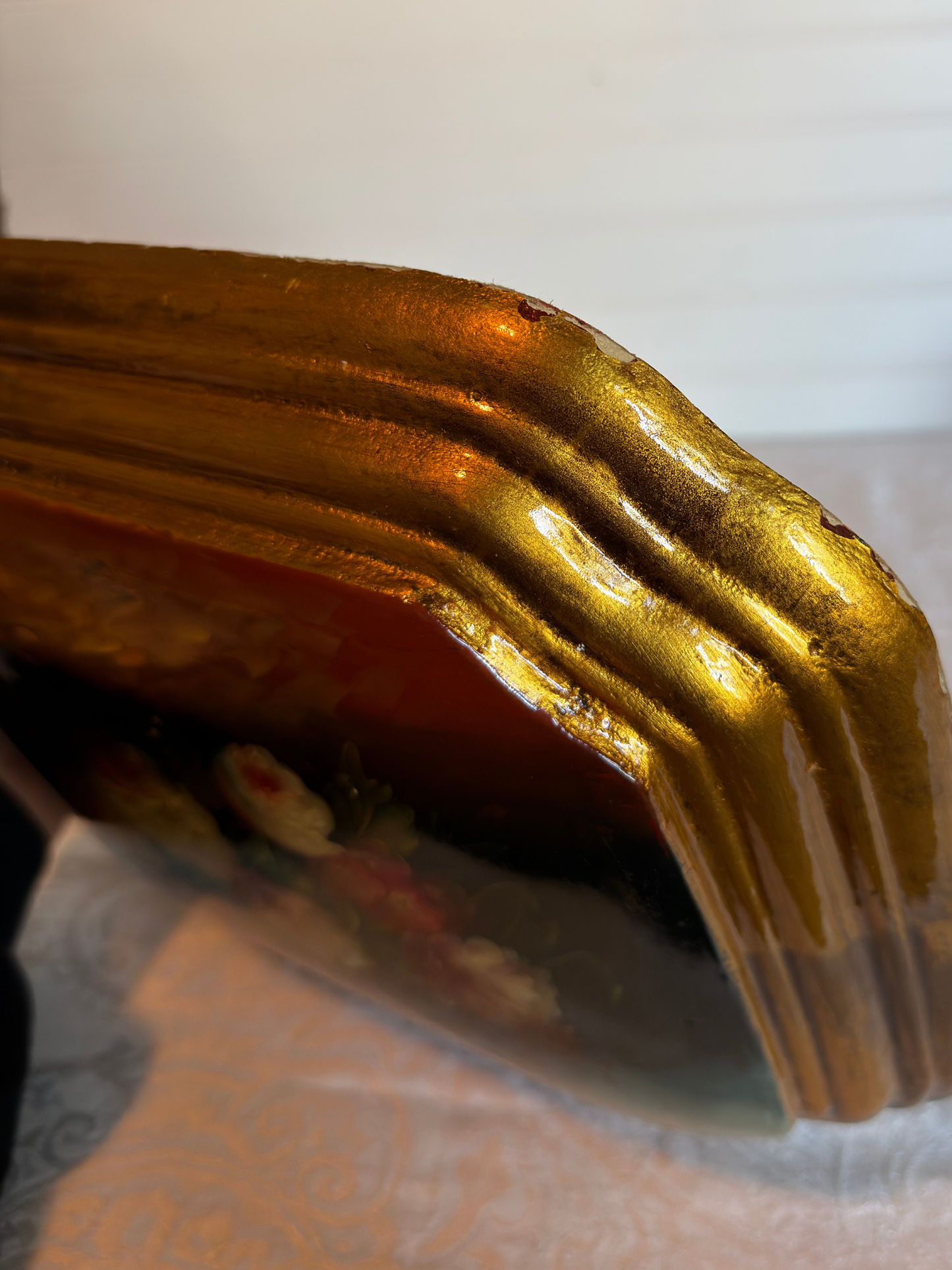 Floral Painting on Convex Plaque