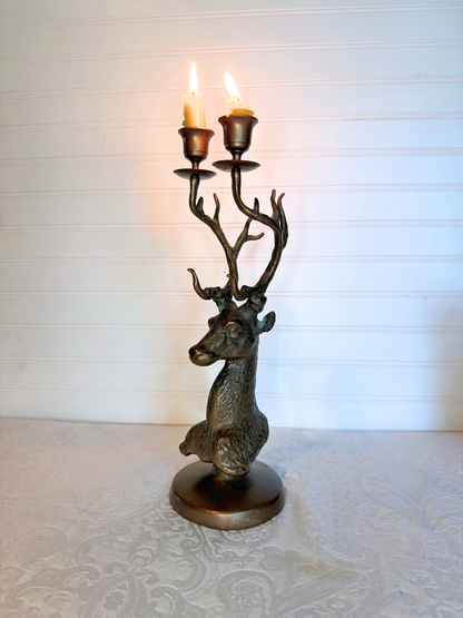 Bronze Deer Candelabra