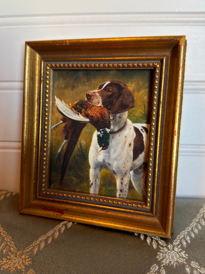 Framed English Pointer with Pheasant Print