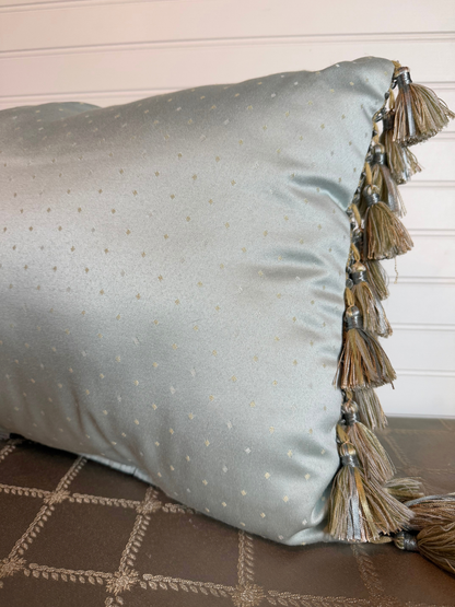 Pale Blue Floral Throw Pillow