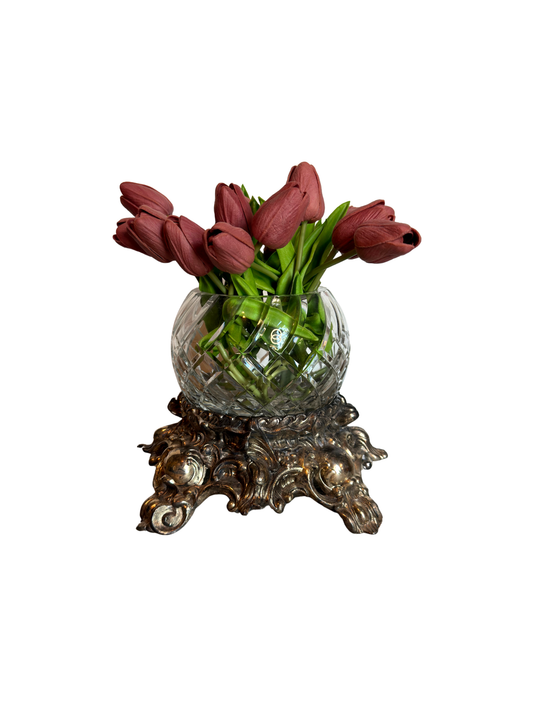 Crystal Vase With Ornate Stand