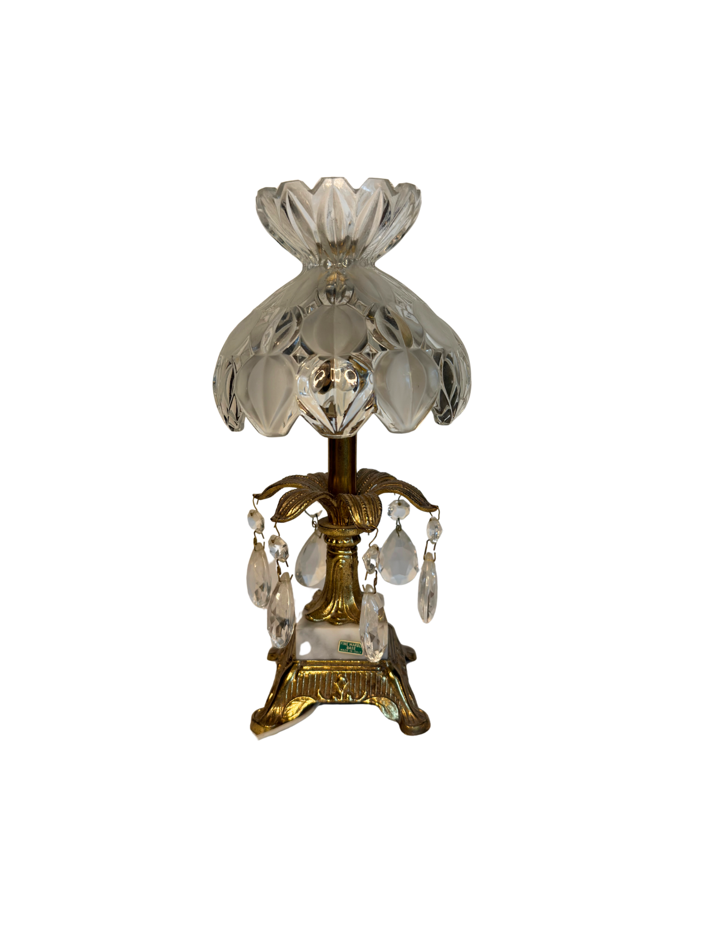 Italian Crystal & Marble Lamp