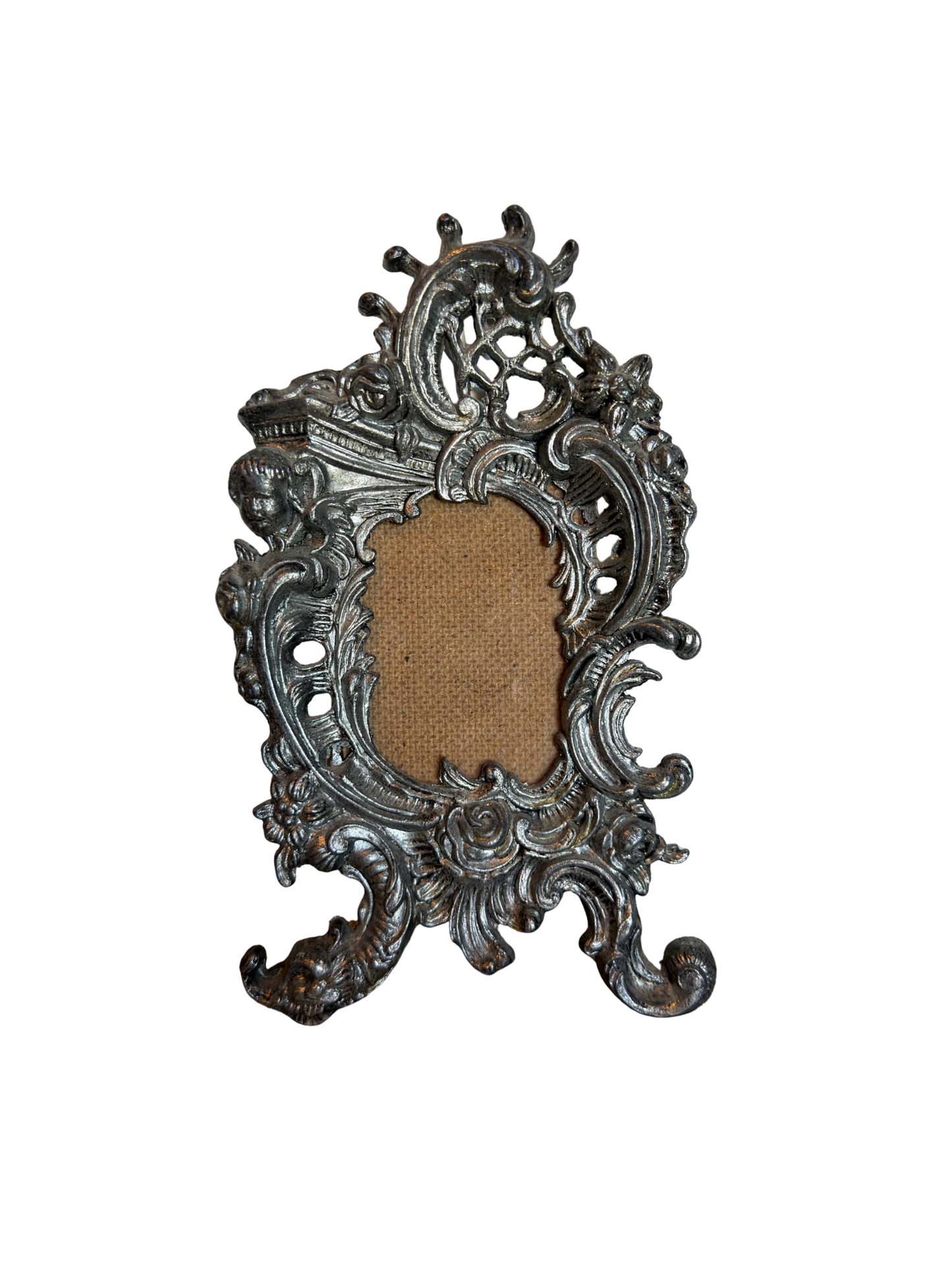 Made in Italy Silver Cast Metal Cherub Frame