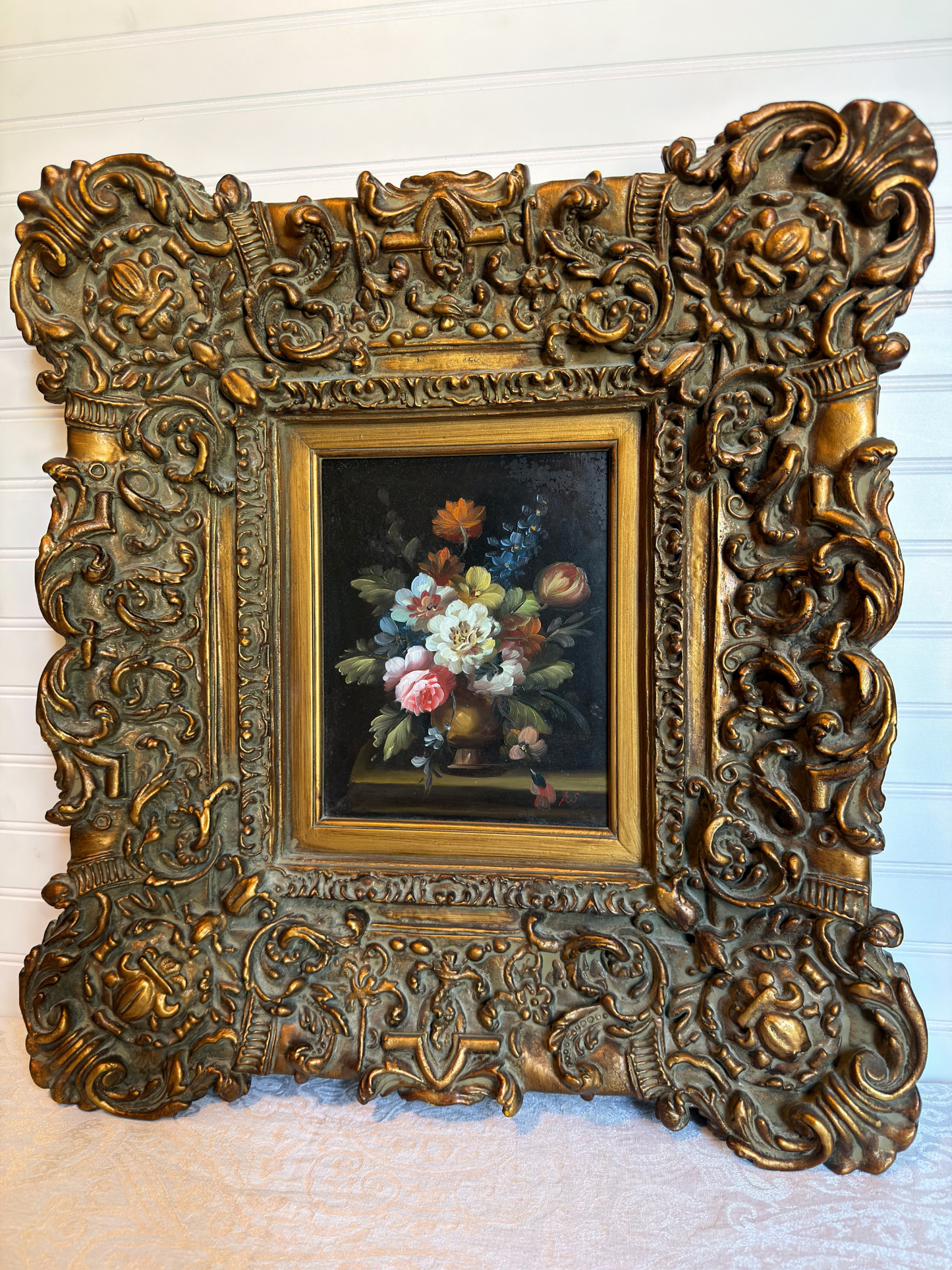 Ornate Frame with Floral Painting
