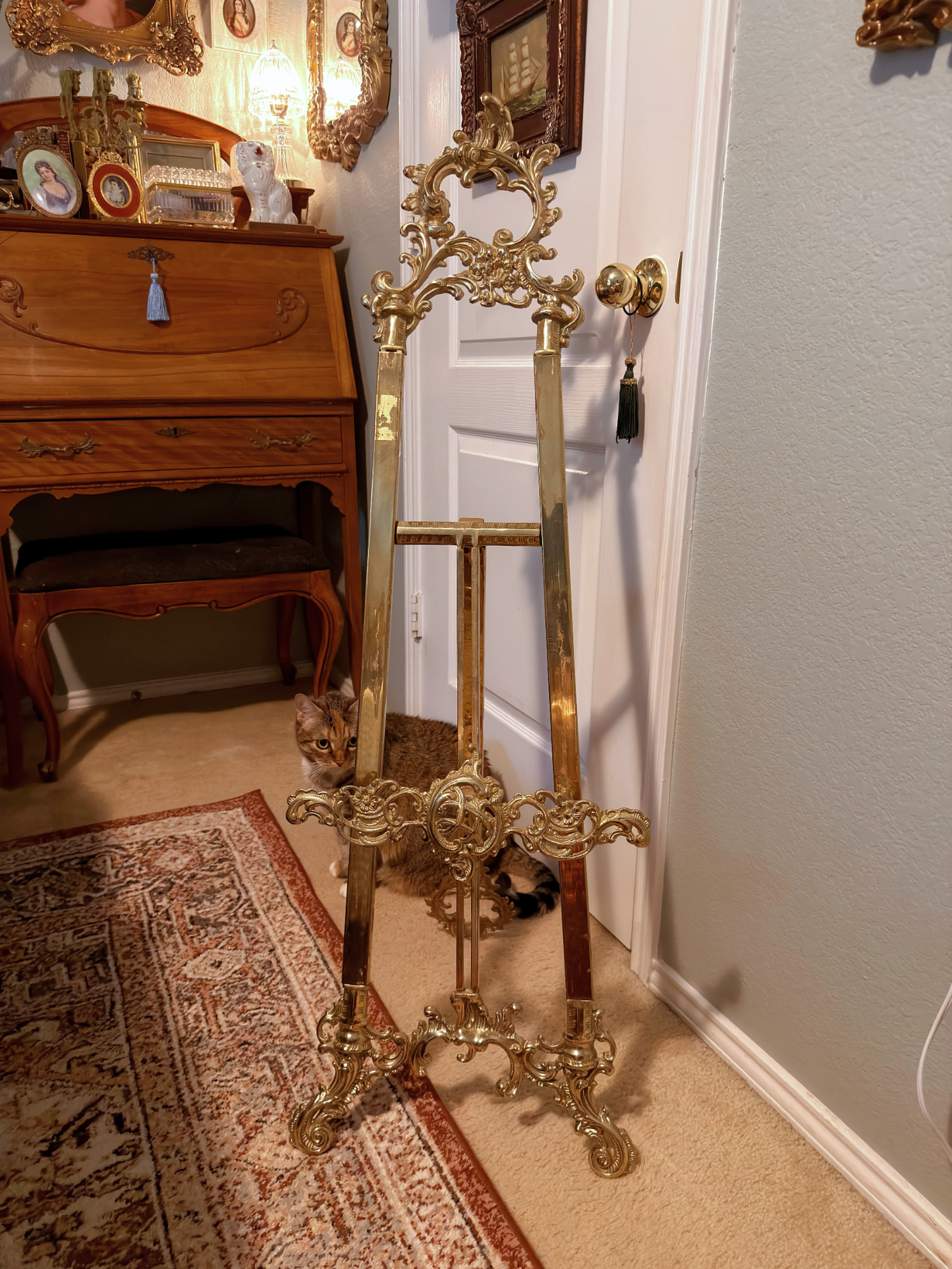 Large Floor Brass Easel