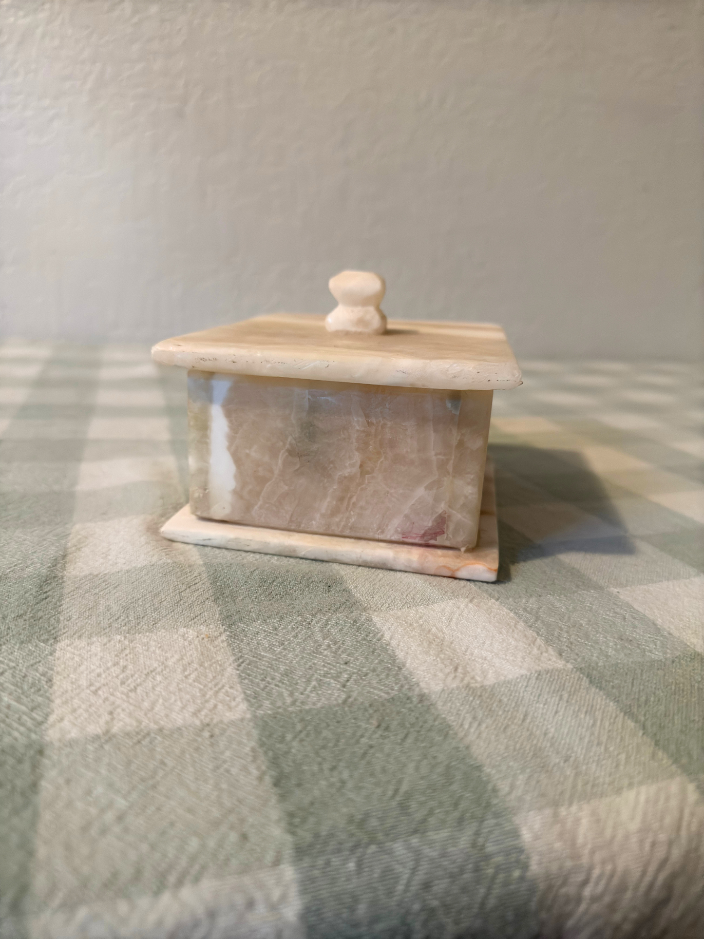 Alabaster/Marble Lidded Trinket Dish