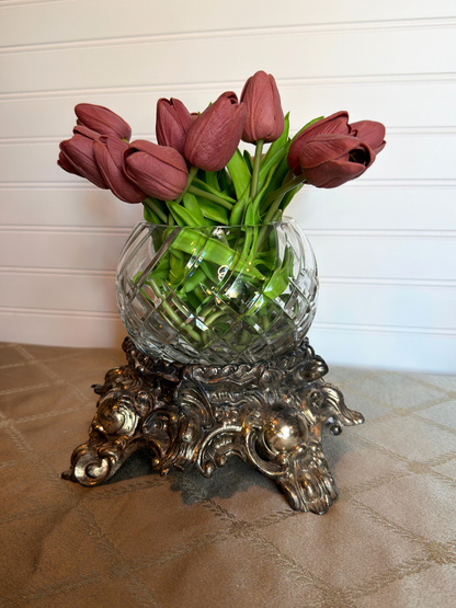 Crystal Vase With Ornate Stand
