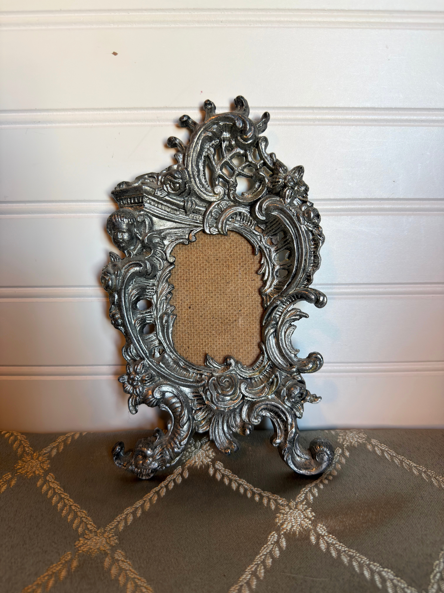 Made in Italy Silver Cast Metal Cherub Frame
