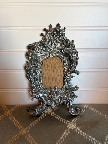 Made in Italy Silver Cast Metal Cherub Frame