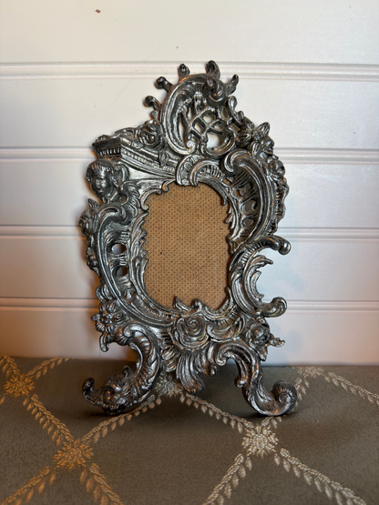 Made in Italy Silver Cast Metal Cherub Frame