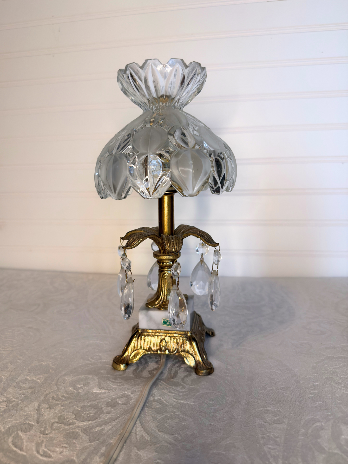 Italian Crystal & Marble Lamp