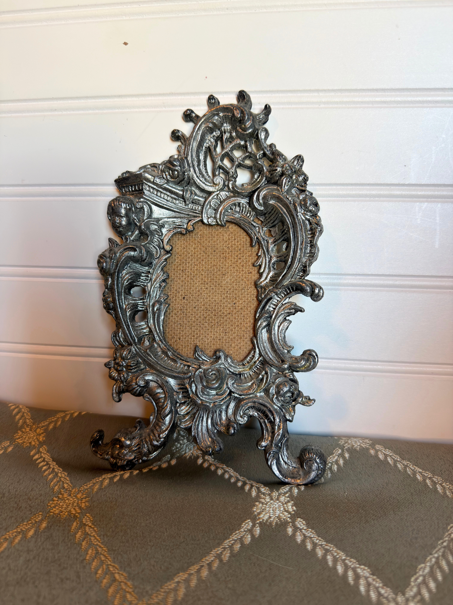 Made in Italy Silver Cast Metal Cherub Frame
