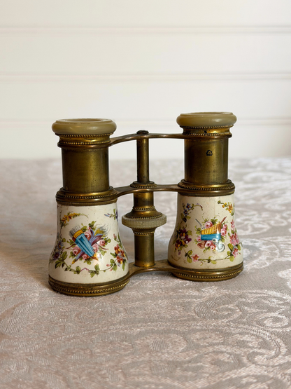 French Hand-painted Enamel Opera Glasses
