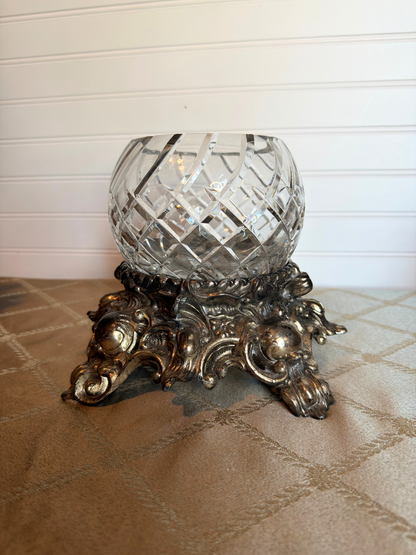 Crystal Vase With Ornate Stand