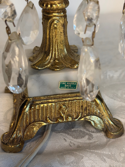 Italian Crystal & Marble Lamp