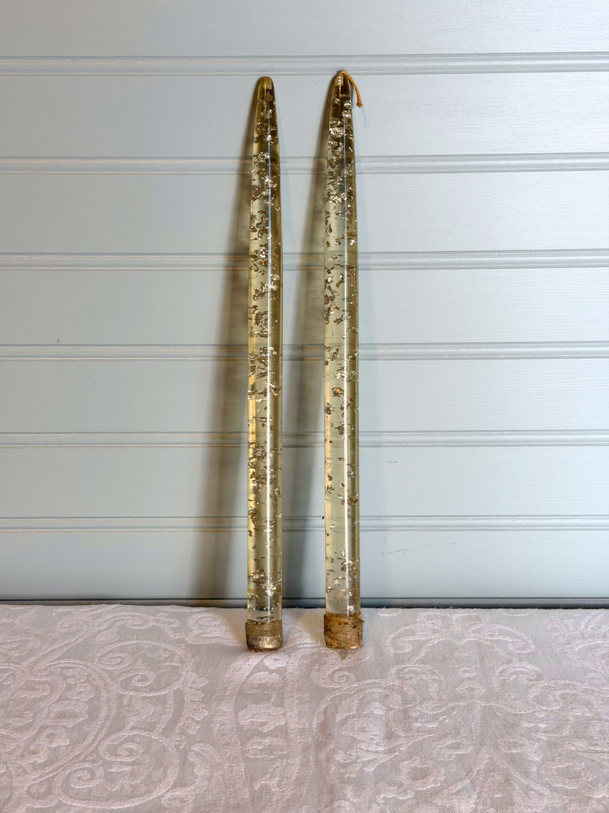 Silver Foil Lucite Candles