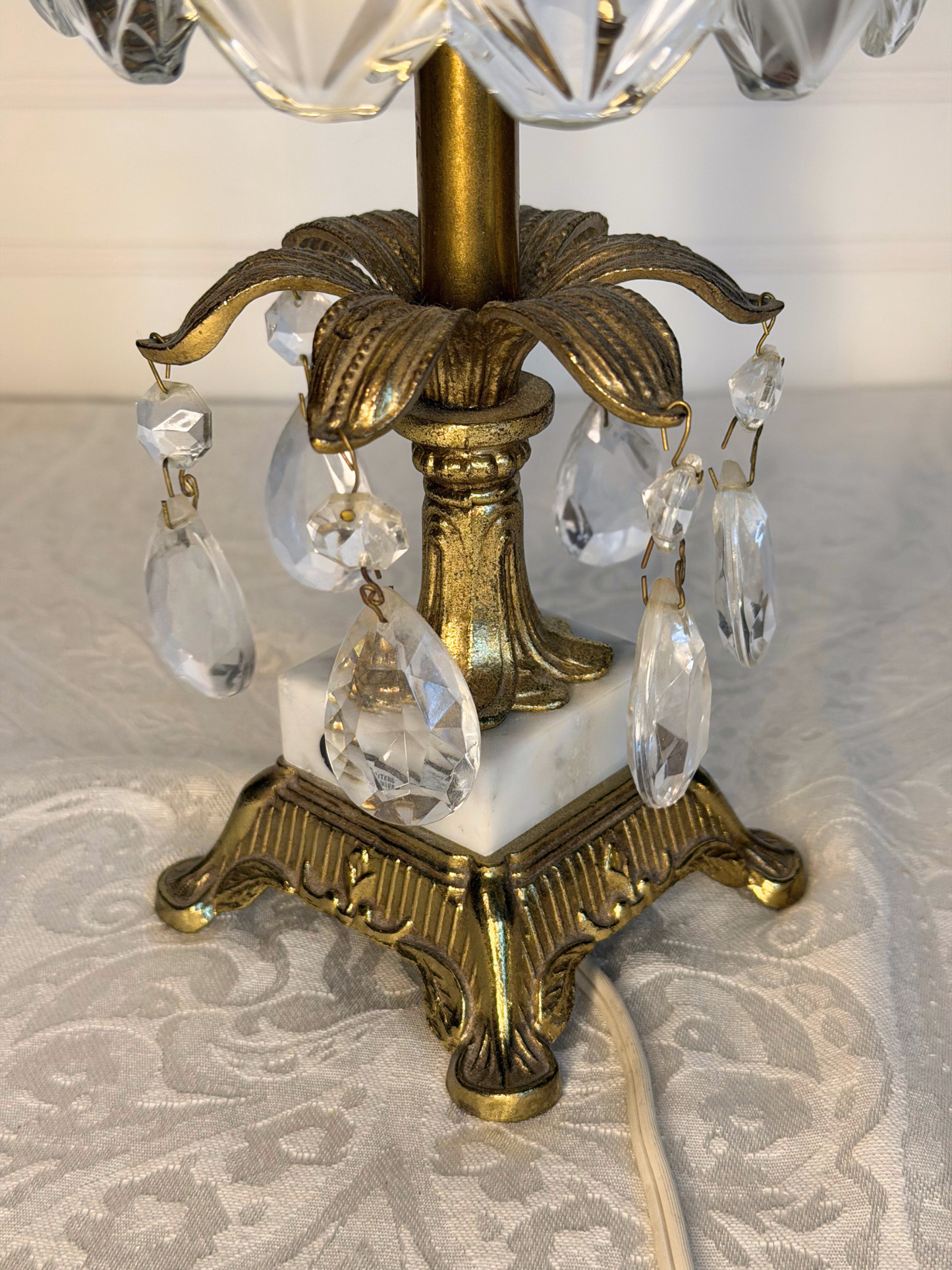 Italian Crystal & Marble Lamp