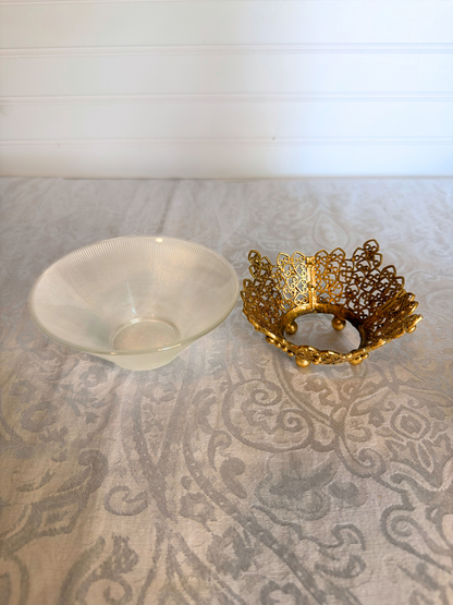 Ormolu & Glass Trinket Dish