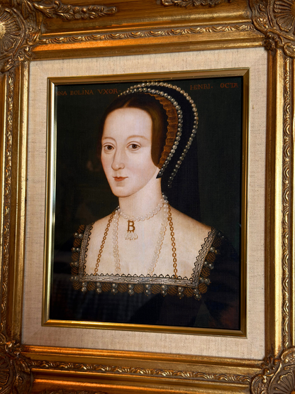 Anne Boleyn portrait in a gold frame 