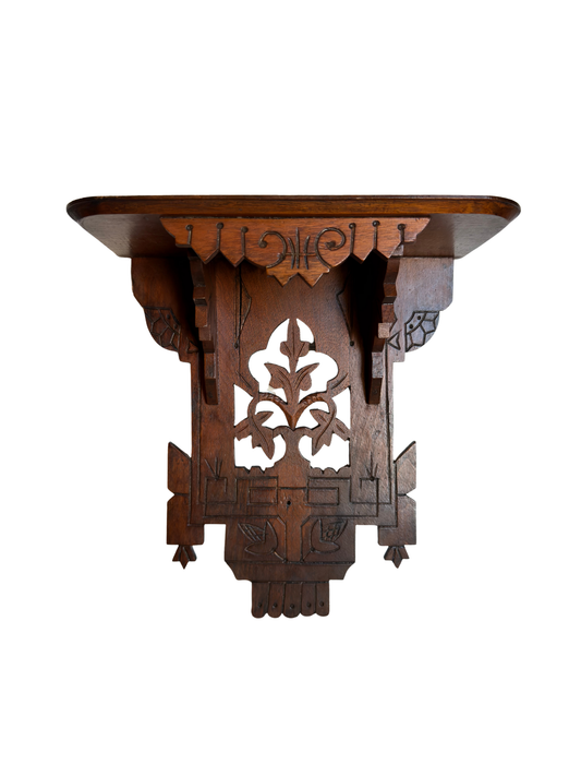 Eastlake Carved Wood Wall Shelf