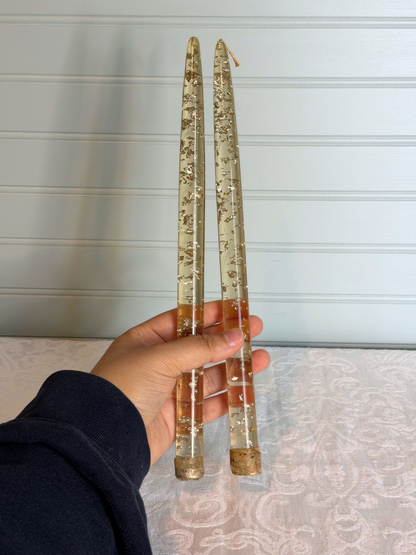 Silver Foil Lucite Candles