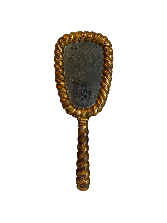 Large Italian Florentine Handheld Mirror
